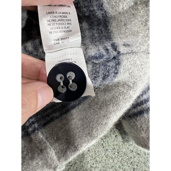 Horny Toad Women's Large Gray Boiled Wool Angora Nylon  Sweater Jacket - Picture 9 of 14